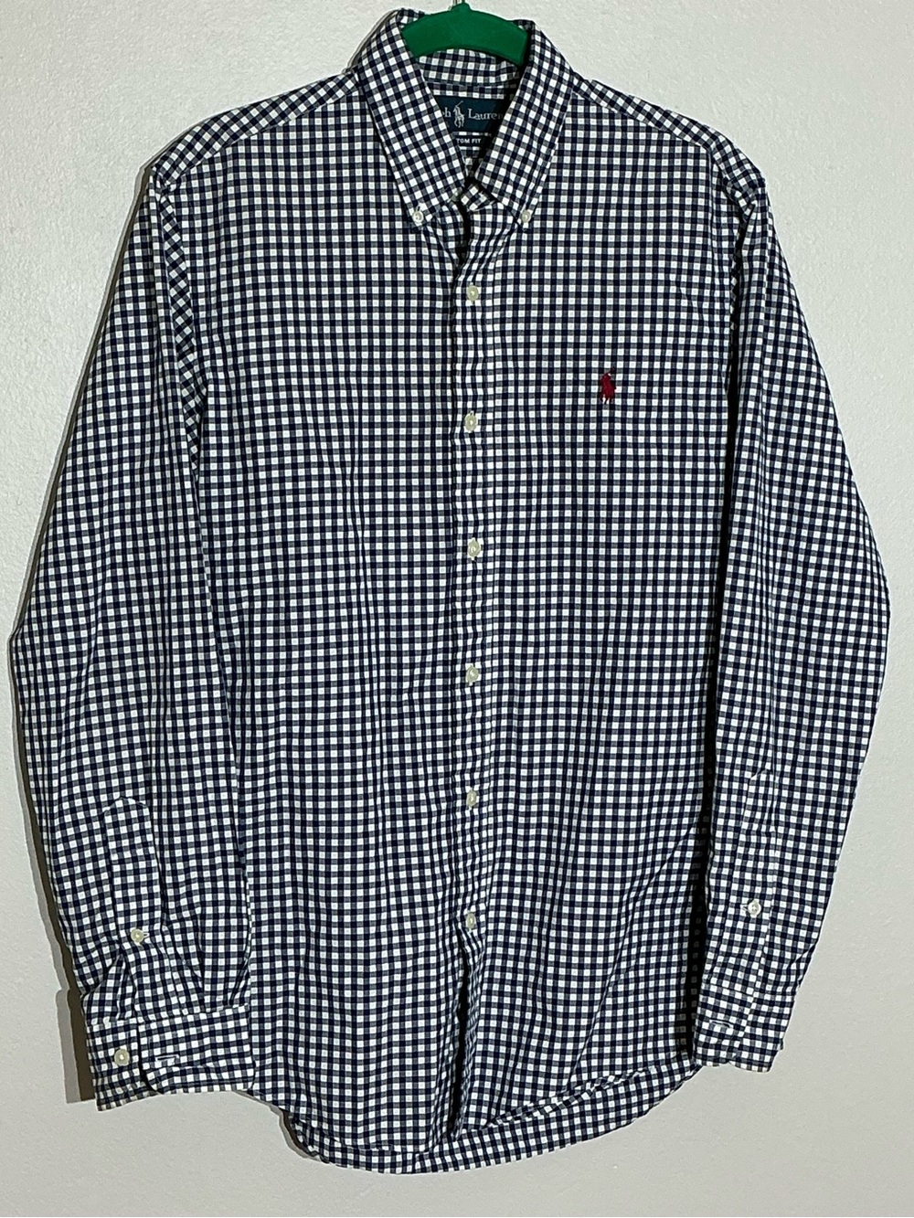 Small Ralph Lauren Navy & White Gingham Button-Down Shirt